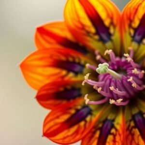 Fleur rare avec pétales colorés dans un jardin.